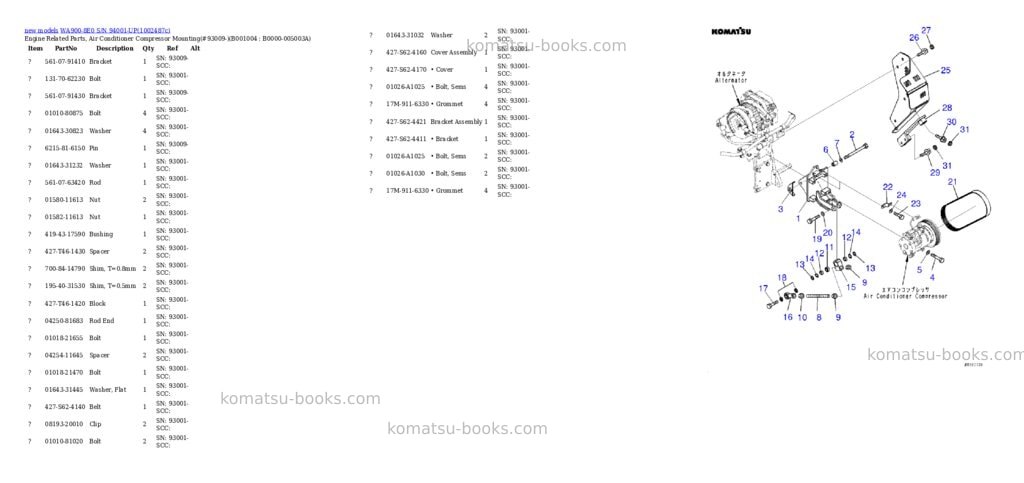 Komatsu WA900-8E0 S/N 94001-UP Parts catalog cover Page 4 Komatsu WA900-8E0 S/N 94001-UP Parts catalog cover Page 4