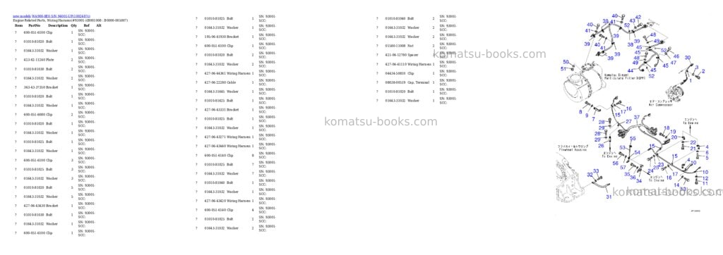 Komatsu WA900-8E0 S/N 94001-UP Parts catalog cover Page 8 Komatsu WA900-8E0 S/N 94001-UP Parts catalog cover Page 8