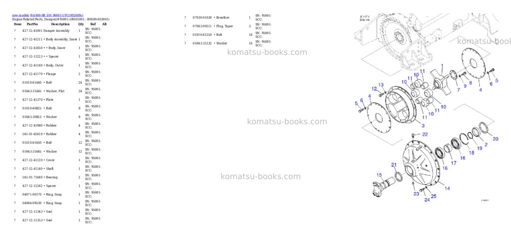 Komatsu WA900-8R S/N 96001-UP Parts catalog cover Komatsu WA900-8R S/N 96001-UP Parts catalog cover