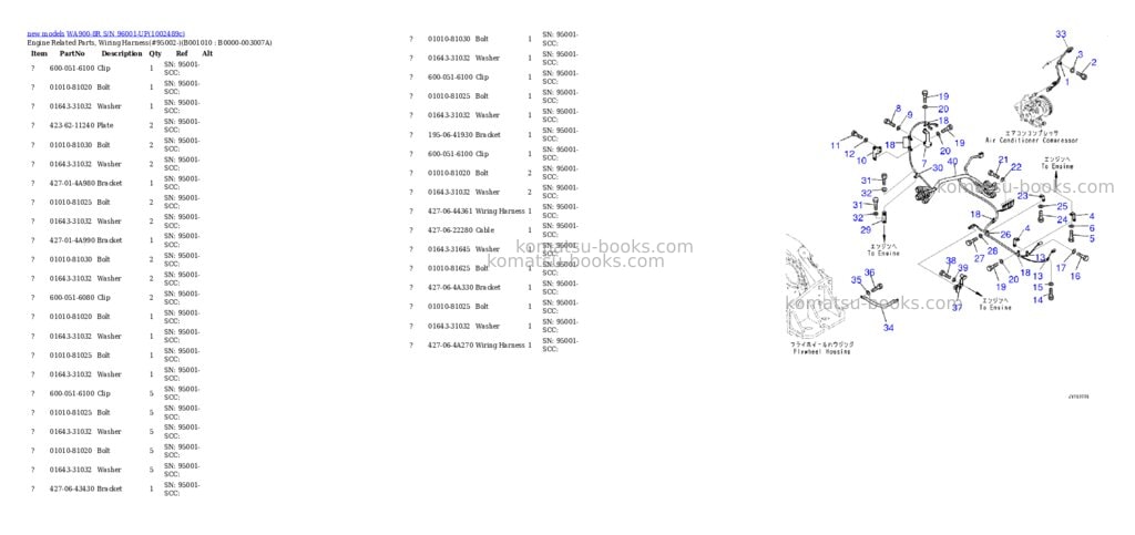 Komatsu WA900-8R S/N 96001-UP Parts catalog cover Page 10 Komatsu WA900-8R S/N 96001-UP Parts catalog cover Page 10