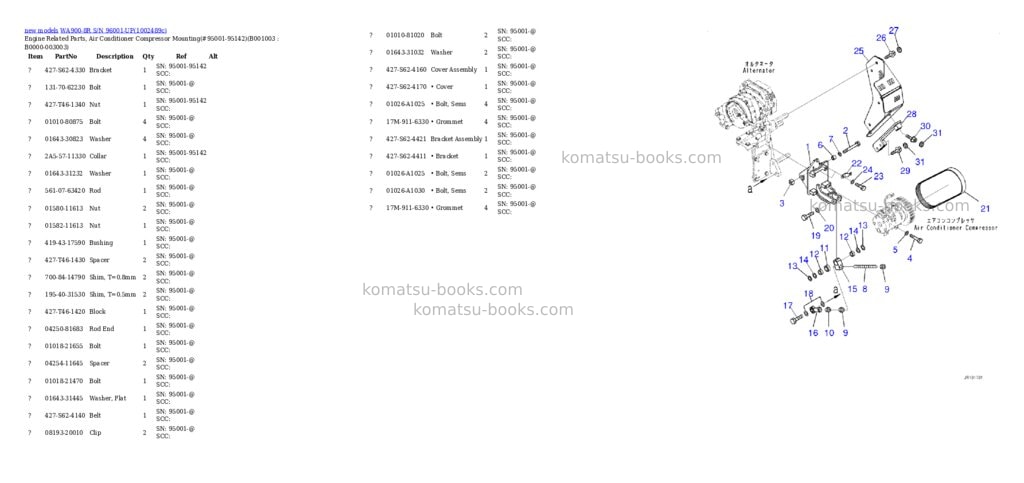 Komatsu WA900-8R S/N 96001-UP Parts catalog cover Page 3 Komatsu WA900-8R S/N 96001-UP Parts catalog cover Page 3