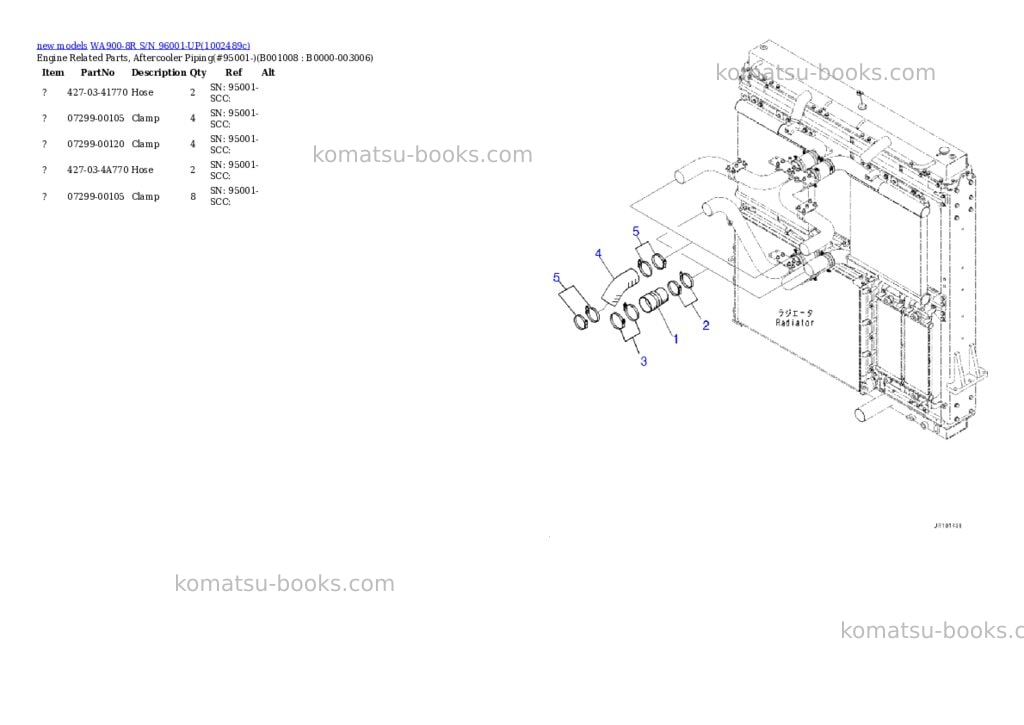 Komatsu WA900-8R S/N 96001-UP Parts catalog cover Page 8 Komatsu WA900-8R S/N 96001-UP Parts catalog cover Page 8