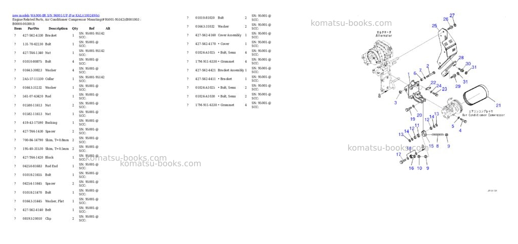 Komatsu WA900-8R S/N 96001-UP (For KAL) Parts catalog cover Page 3 Komatsu WA900-8R S/N 96001-UP (For KAL) Parts catalog cover Page 3