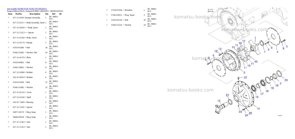 Komatsu WA900-8 S/N 91001-UP Parts catalog cover
