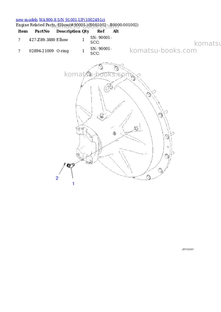 Komatsu WA900-8 S/N 91001-UP Parts catalog cover Page 2