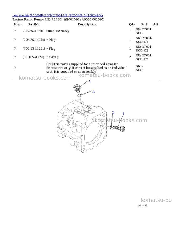 Komatsu PC55MR-5 S/N 27001-UP (PC55MR-5) Parts catalog cover Page 10