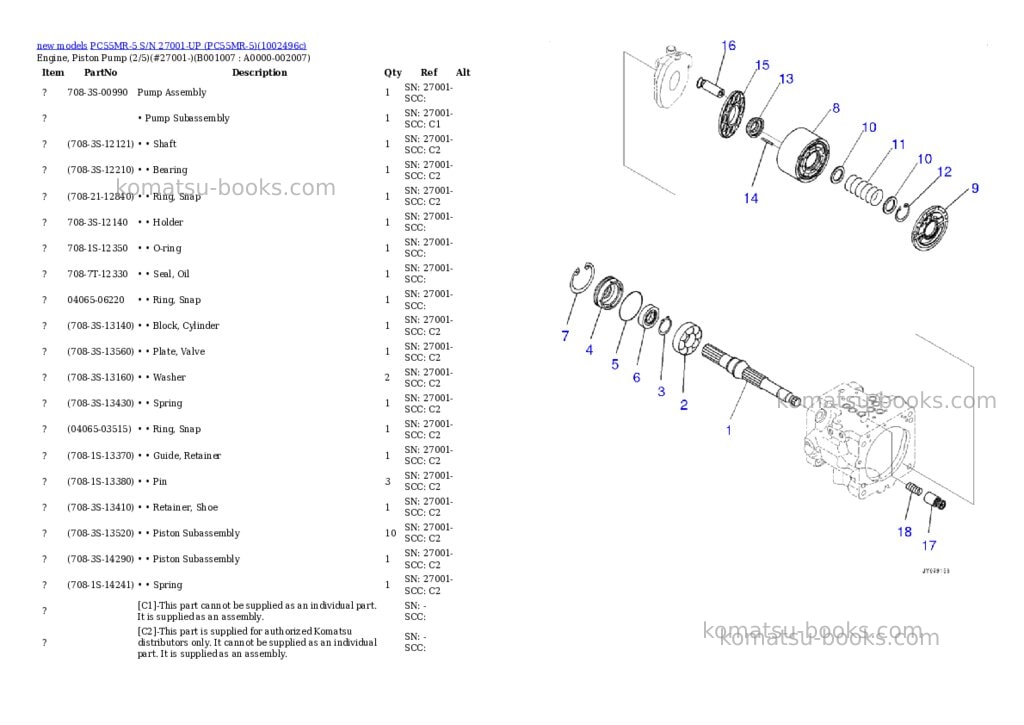 Komatsu PC55MR-5 S/N 27001-UP (PC55MR-5) Parts catalog cover Page 7