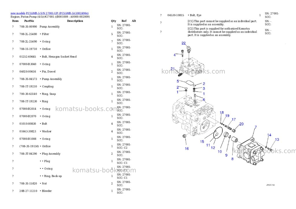 Komatsu PC55MR-5 S/N 27001-UP (PC55MR-5) Parts catalog cover Page 9