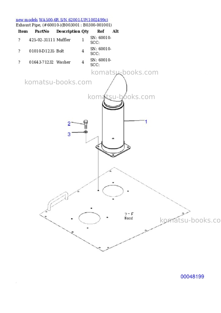 Komatsu WA500-6R S/N 62001-UP Parts catalog cover Page 4