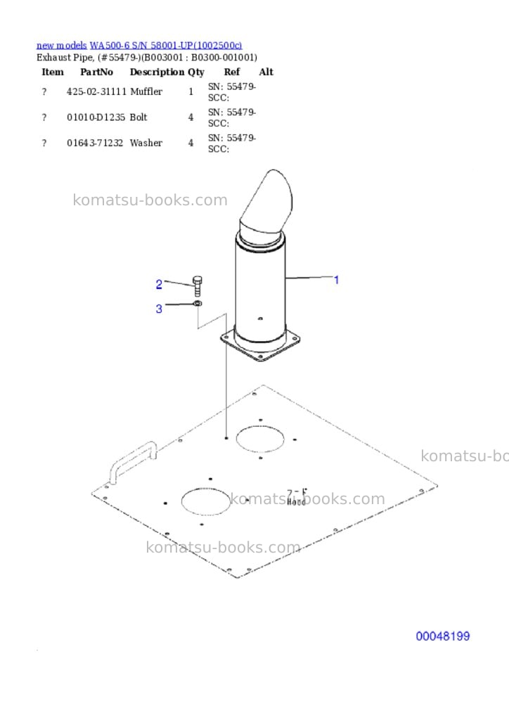 Komatsu WA500-6 S/N 58001-UP Parts catalog cover Page 4