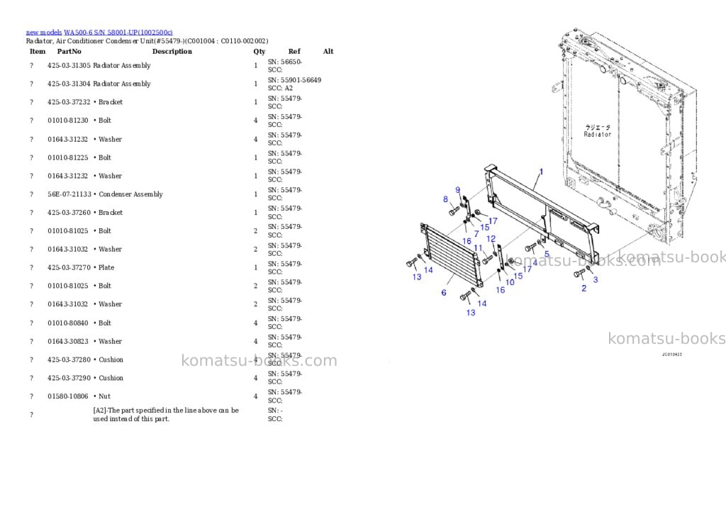 Komatsu WA500-6 S/N 58001-UP Parts catalog cover Page 9