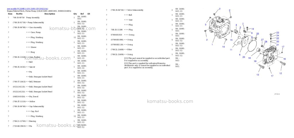 Komatsu PC35MR-5 S/N 35001-UP Parts catalog cover Page 5 Komatsu PC35MR-5 S/N 35001-UP Parts catalog cover Page 5