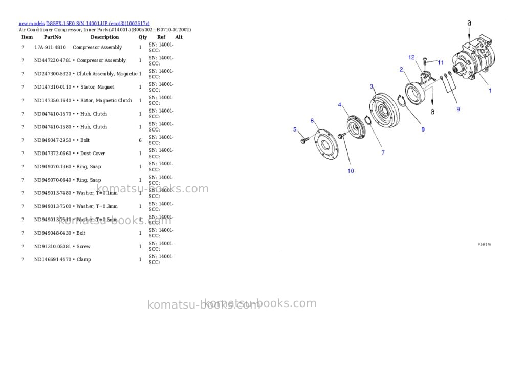 Komatsu D85EX-15E0 S/N 14001-UP (ecot3) Parts catalog cover Page 7