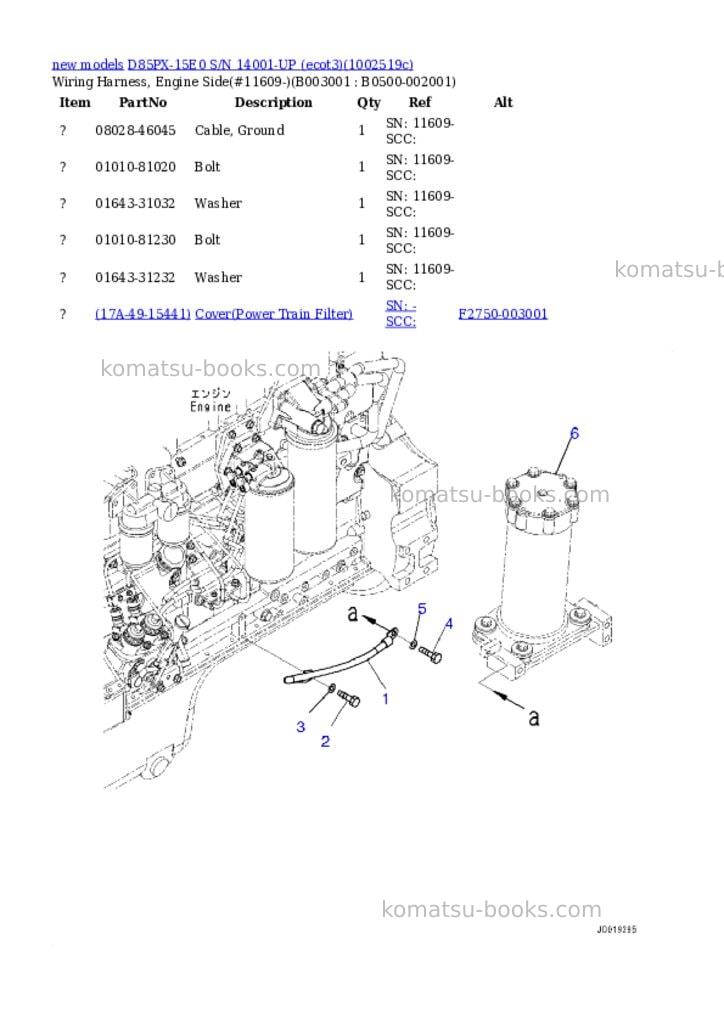 Komatsu D85PX-15E0 S/N 14001-UP (ecot3) Parts catalog cover Page 3 Komatsu D85PX-15E0 S/N 14001-UP (ecot3) Parts catalog cover Page 3