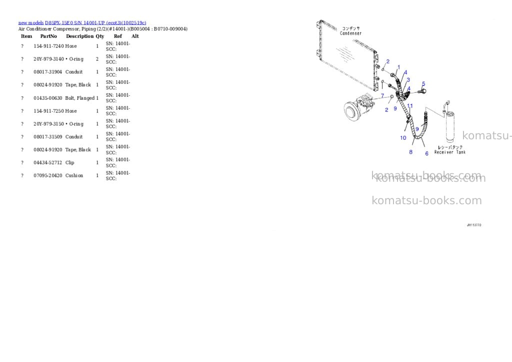 Komatsu D85PX-15E0 S/N 14001-UP (ecot3) Parts catalog cover Page 9 Komatsu D85PX-15E0 S/N 14001-UP (ecot3) Parts catalog cover Page 9