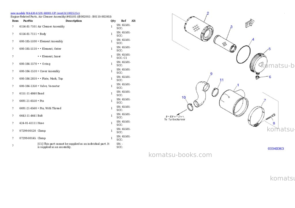 Komatsu WA430-6 S/N 68001-UP (ecot3) Parts catalog cover Page 4 Komatsu WA430-6 S/N 68001-UP (ecot3) Parts catalog cover Page 4