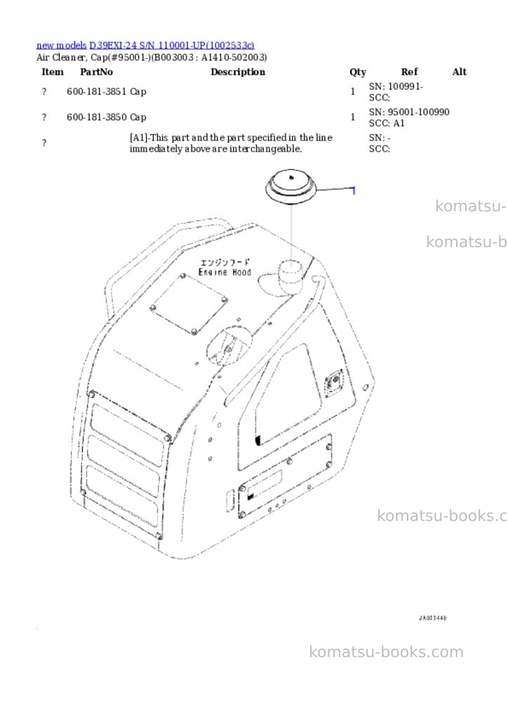 Komatsu D39EXI-24 S/N 110001-UP Parts catalog cover Page 8 Komatsu D39EXI-24 S/N 110001-UP Parts catalog cover Page 8