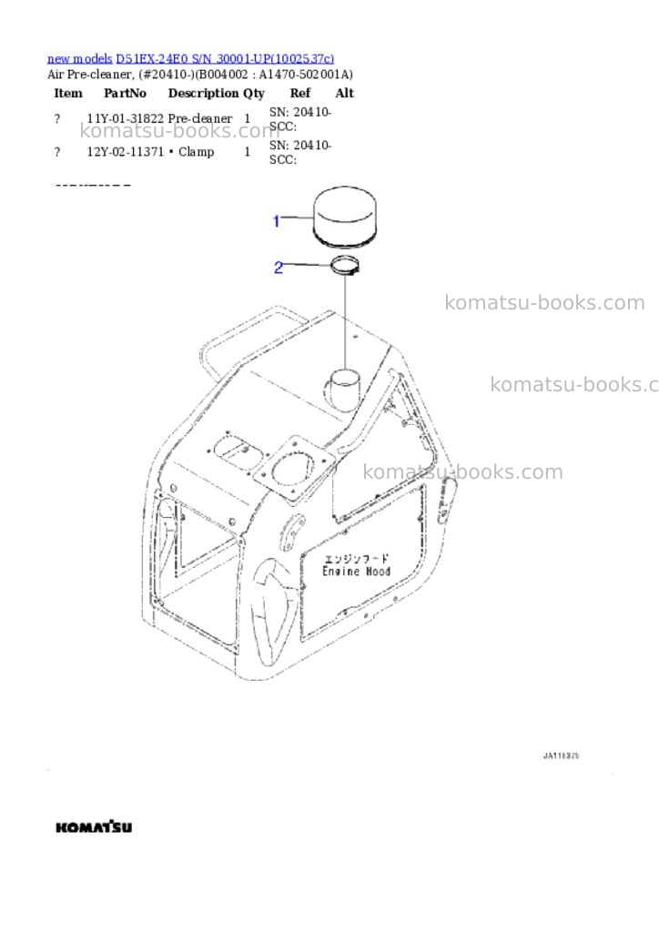 Komatsu D51EX-24E0 S/N 30001-UP Parts catalog cover Page 6