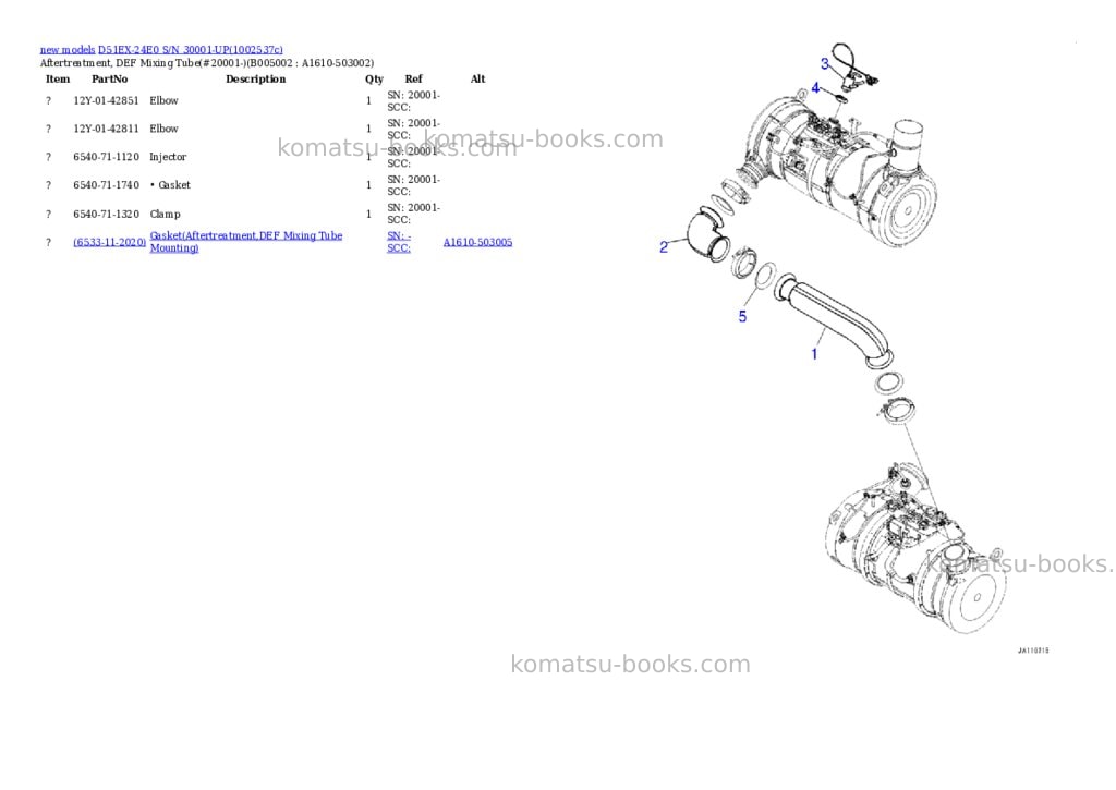 Komatsu D51EX-24E0 S/N 30001-UP Parts catalog cover Page 8