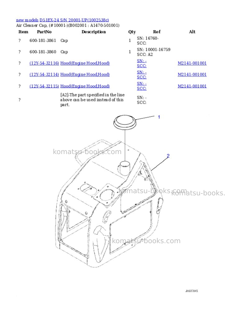 Komatsu D51EX-24 S/N 20001-UP Parts catalog cover
