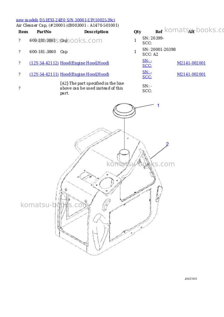 Komatsu D51EXI-24E0 S/N 30001-UP Parts catalog cover Page 4