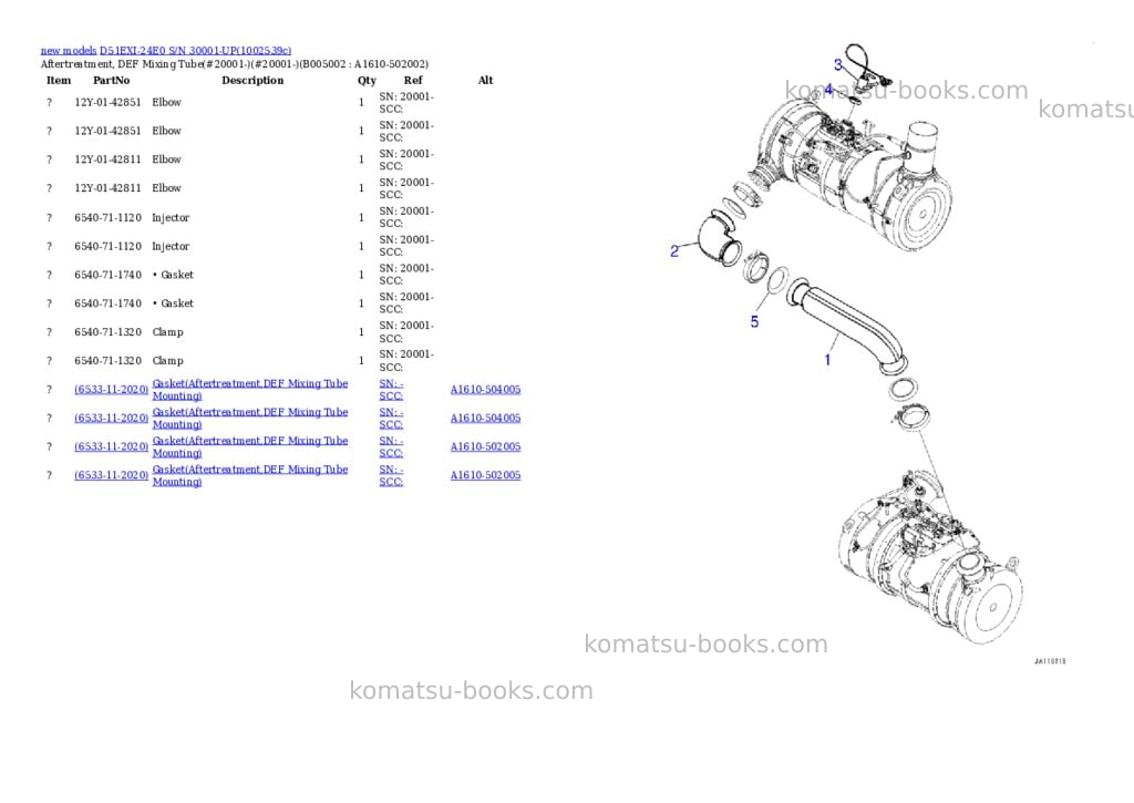 Komatsu D51EXI-24E0 S/N 30001-UP Parts catalog cover Page 8