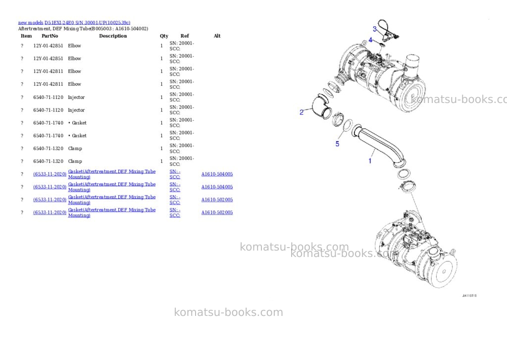 Komatsu D51EXI-24E0 S/N 30001-UP Parts catalog cover Page 9