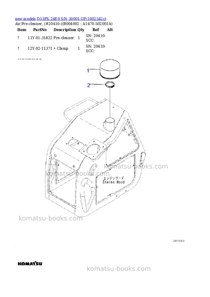 Komatsu D51PX-24E0 S/N 30001-UP Parts catalog cover Page 6