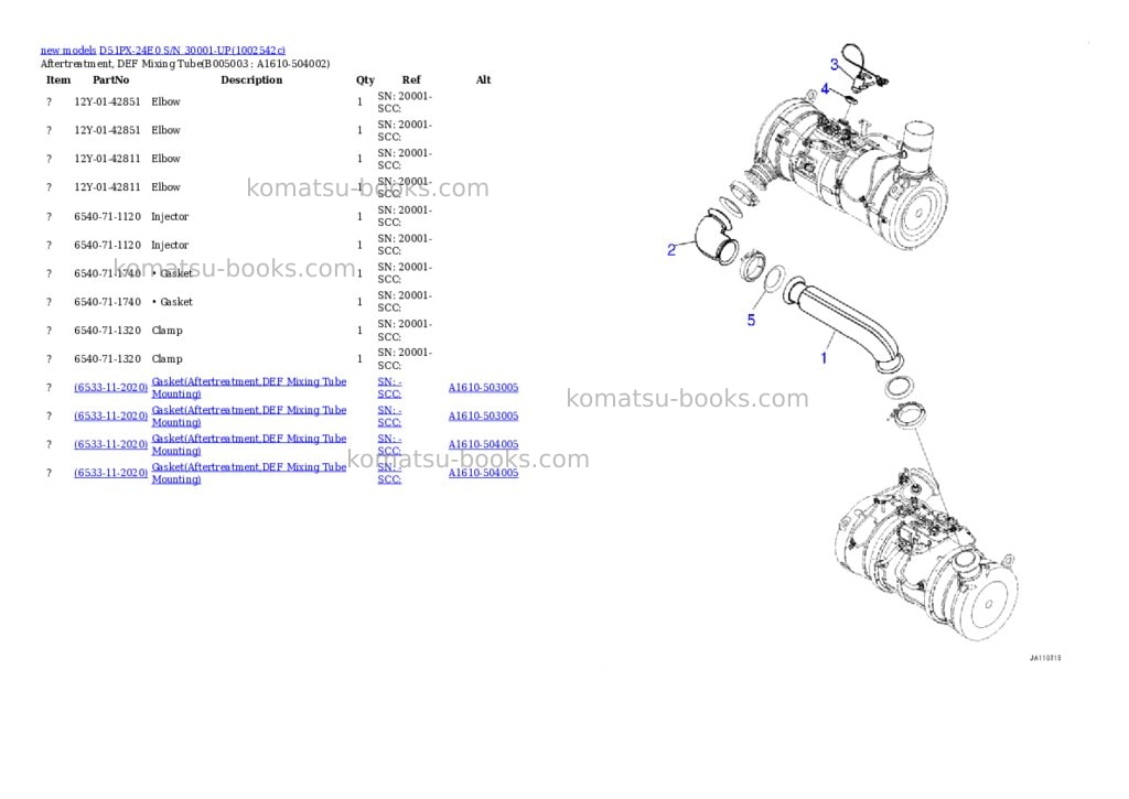 Komatsu D51PX-24E0 S/N 30001-UP Parts catalog cover Page 9