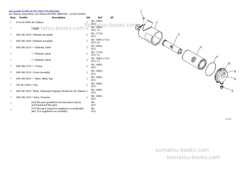 Komatsu D51PX-24 S/N 20001-UP Parts catalog cover