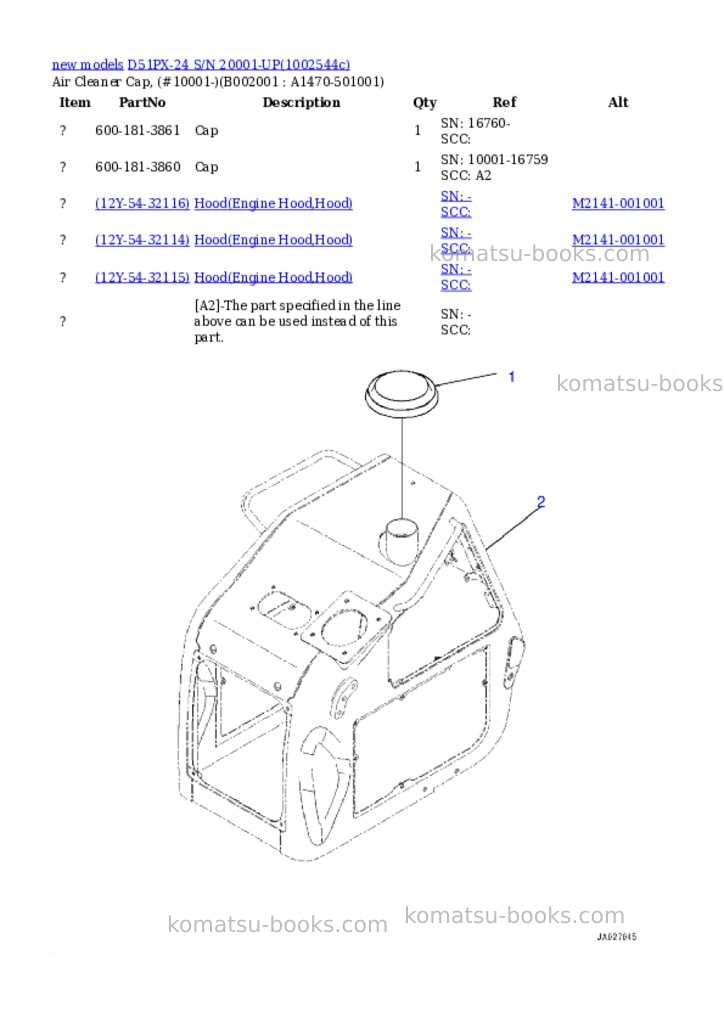 Komatsu D51PX-24 S/N 20001-UP Parts catalog cover Page 4