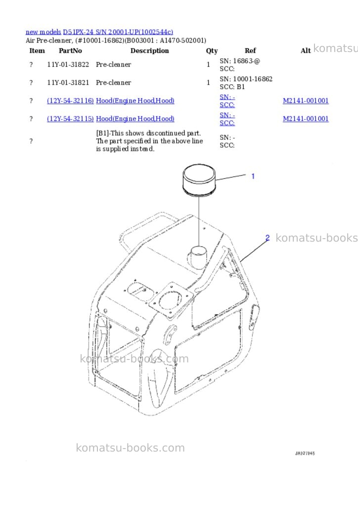Komatsu D51PX-24 S/N 20001-UP Parts catalog cover Page 5