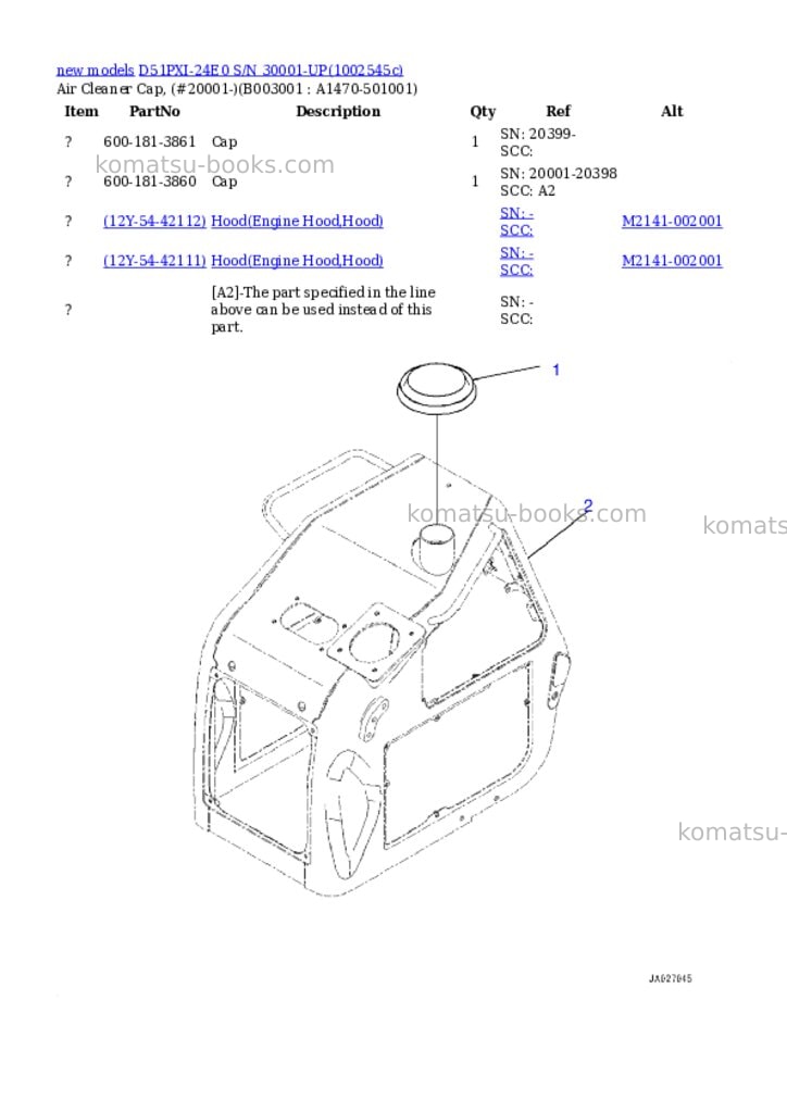 Komatsu D51PXI-24E0 S/N 30001-UP Parts catalog cover Page 4