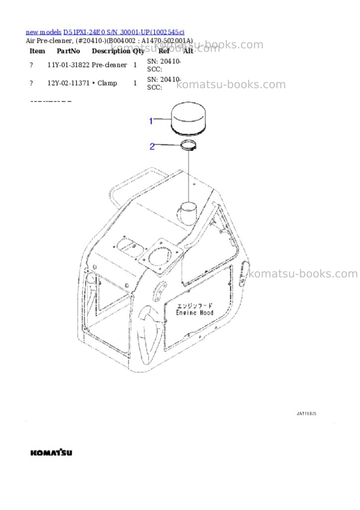 Komatsu D51PXI-24E0 S/N 30001-UP Parts catalog cover Page 6