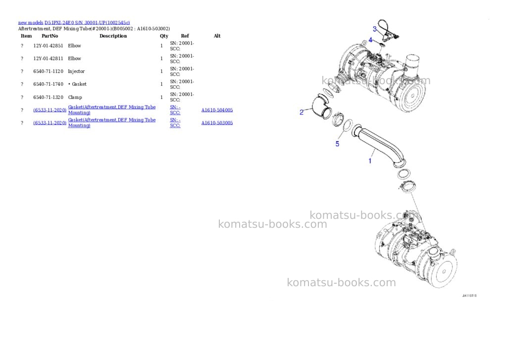 Komatsu D51PXI-24E0 S/N 30001-UP Parts catalog cover Page 8