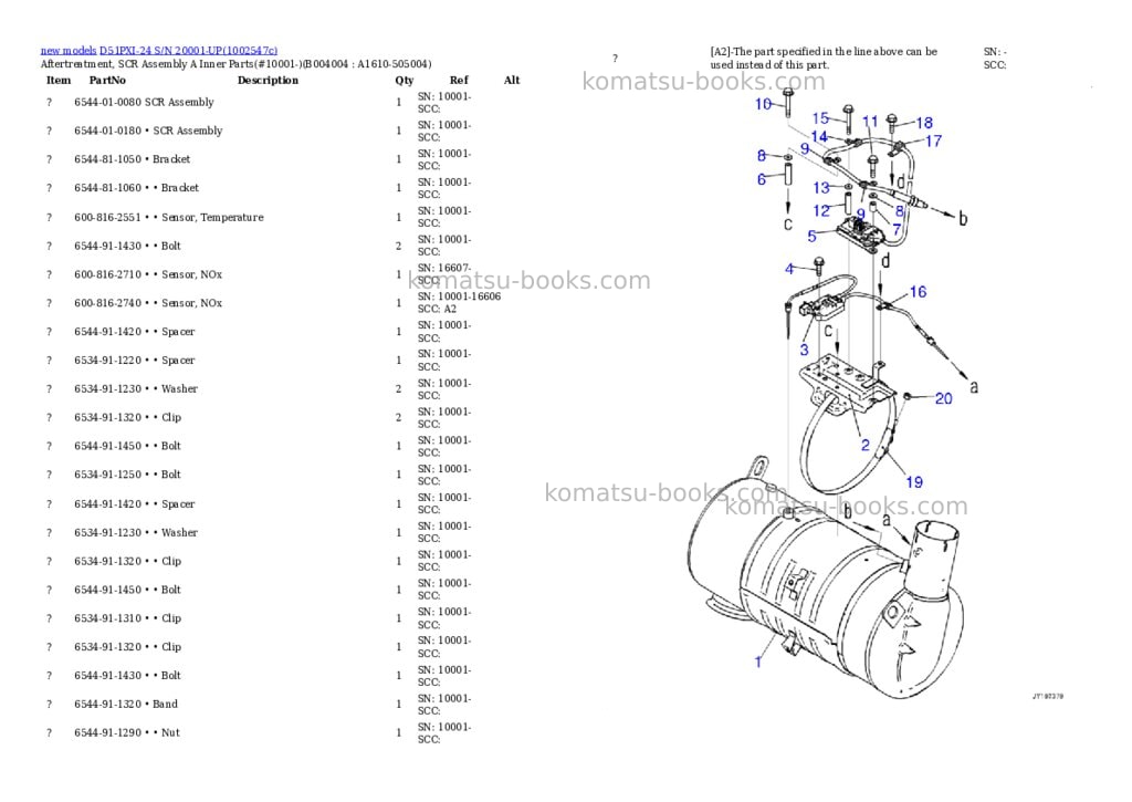 Komatsu D51PXI-24 S/N 20001-UP Parts catalog cover Page 10