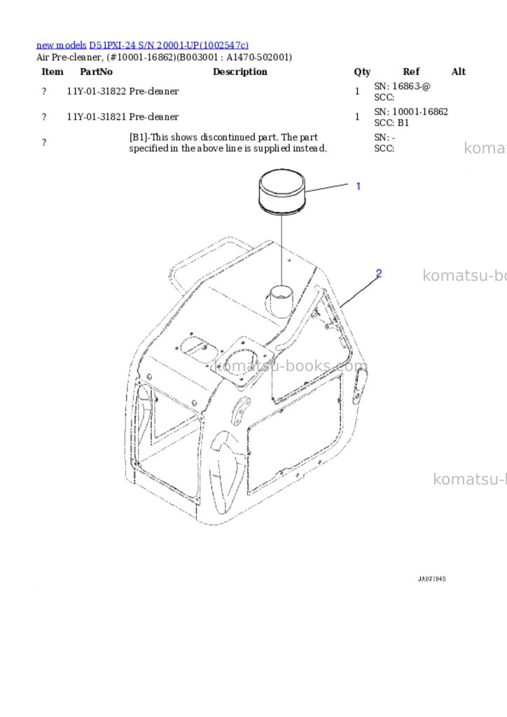 Komatsu D51PXI-24 S/N 20001-UP Parts catalog cover Page 5