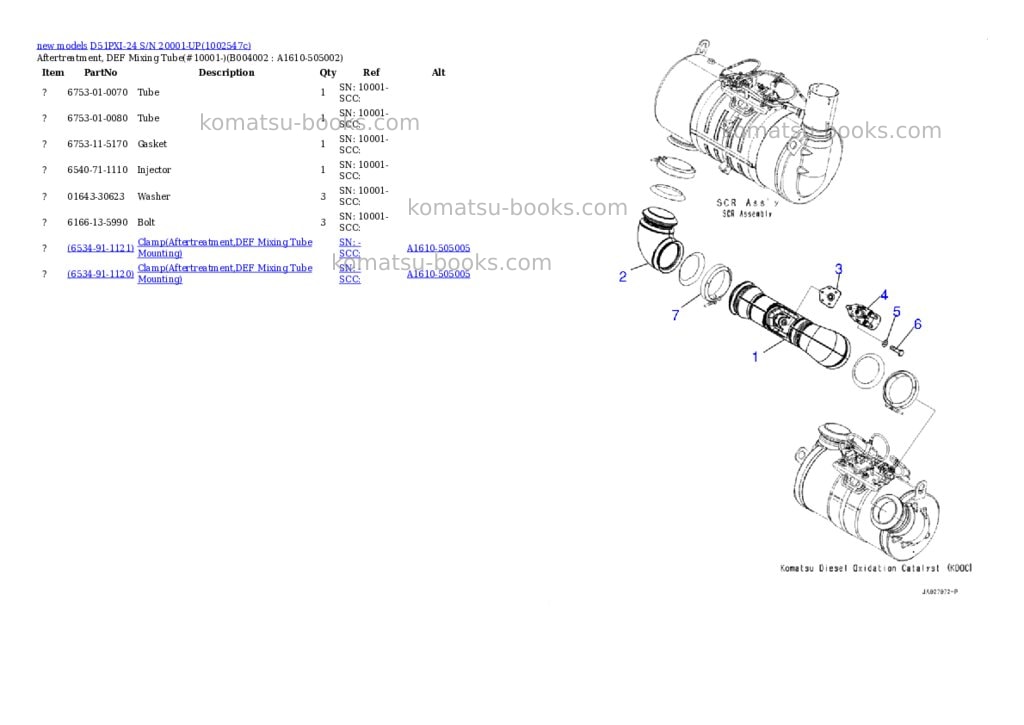 Komatsu D51PXI-24 S/N 20001-UP Parts catalog cover Page 8