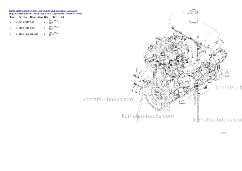 Komatsu WA480-6R S/N 17001-UP (EGR Less Spec.) Parts catalog cover Page 5