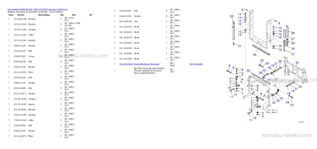Komatsu WA480-6R S/N 17001-UP (EGR Less Spec.) Parts catalog cover Page 9