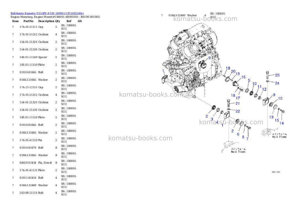 Komatsu D155PX-8 S/N 180001-UP Parts catalog cover Komatsu D155PX-8 S/N 180001-UP Parts catalog cover