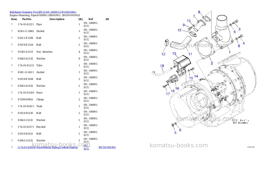 Komatsu D155PX-8 S/N 180001-UP Parts catalog cover Page 3 Komatsu D155PX-8 S/N 180001-UP Parts catalog cover Page 3