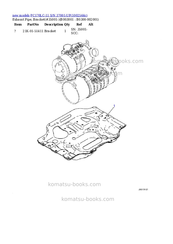 Komatsu PC170LC-11 S/N 37001-UP Parts catalog cover Page 8 Komatsu PC170LC-11 S/N 37001-UP Parts catalog cover Page 8