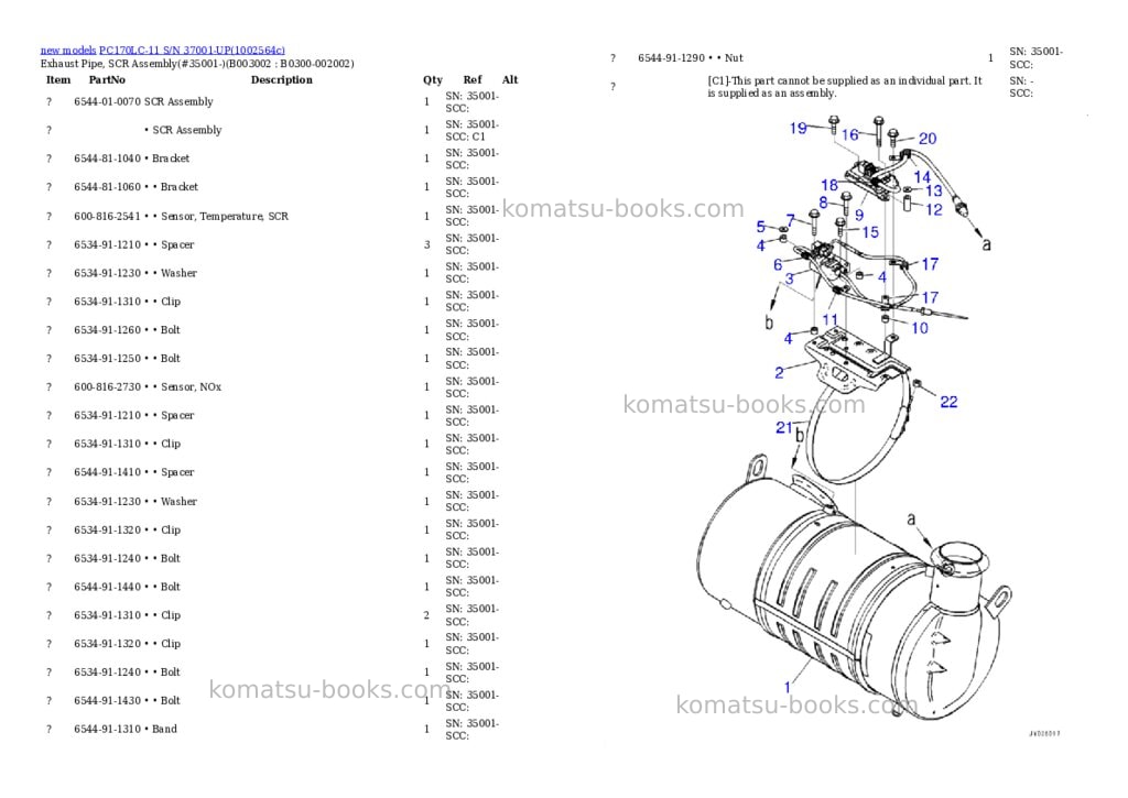 Komatsu PC170LC-11 S/N 37001-UP Parts catalog cover Page 9 Komatsu PC170LC-11 S/N 37001-UP Parts catalog cover Page 9
