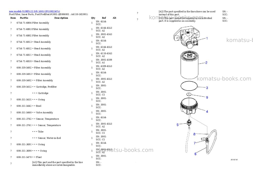 Komatsu D39EX-22 S/N 5001-UP Parts catalog cover Page 10 Komatsu D39EX-22 S/N 5001-UP Parts catalog cover Page 10