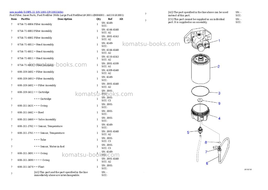 Komatsu D39PX-22 S/N 5001-UP Parts catalog cover Page 10 Komatsu D39PX-22 S/N 5001-UP Parts catalog cover Page 10