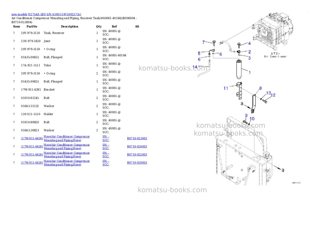 Komatsu D275AX-5E0 S/N 41001-UP Parts catalog cover Page 9 Komatsu D275AX-5E0 S/N 41001-UP Parts catalog cover Page 9