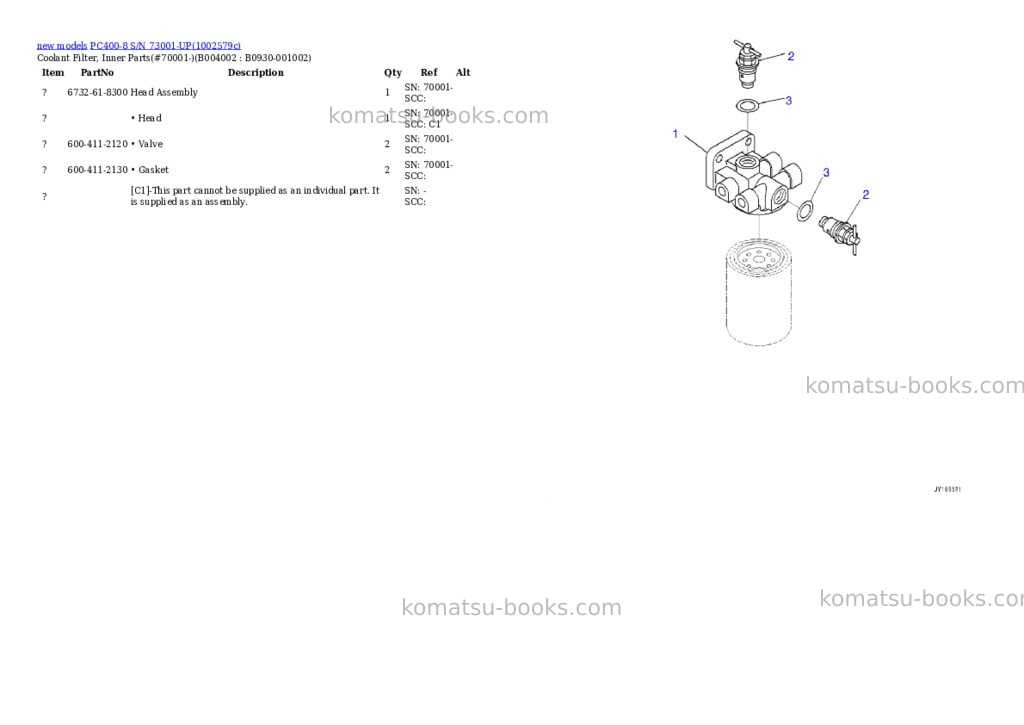 Komatsu PC400-8 S/N 73001-UP Parts catalog cover Page 6 Komatsu PC400-8 S/N 73001-UP Parts catalog cover Page 6