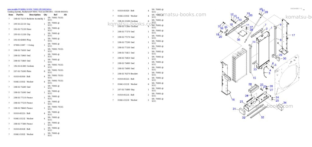 Komatsu PC400LC-8 S/N 73001-UP Parts catalog cover Page 5 Komatsu PC400LC-8 S/N 73001-UP Parts catalog cover Page 5