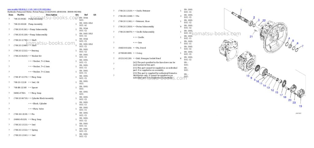 Komatsu HB365LC-1 S/N 1401-UP Parts catalog cover Page 4